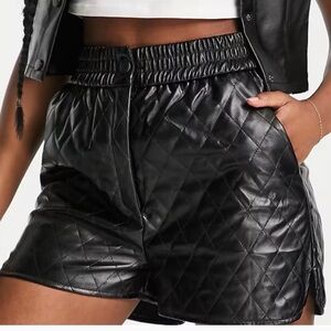 Zara Quilted Faux Leather Shorts NWT XS